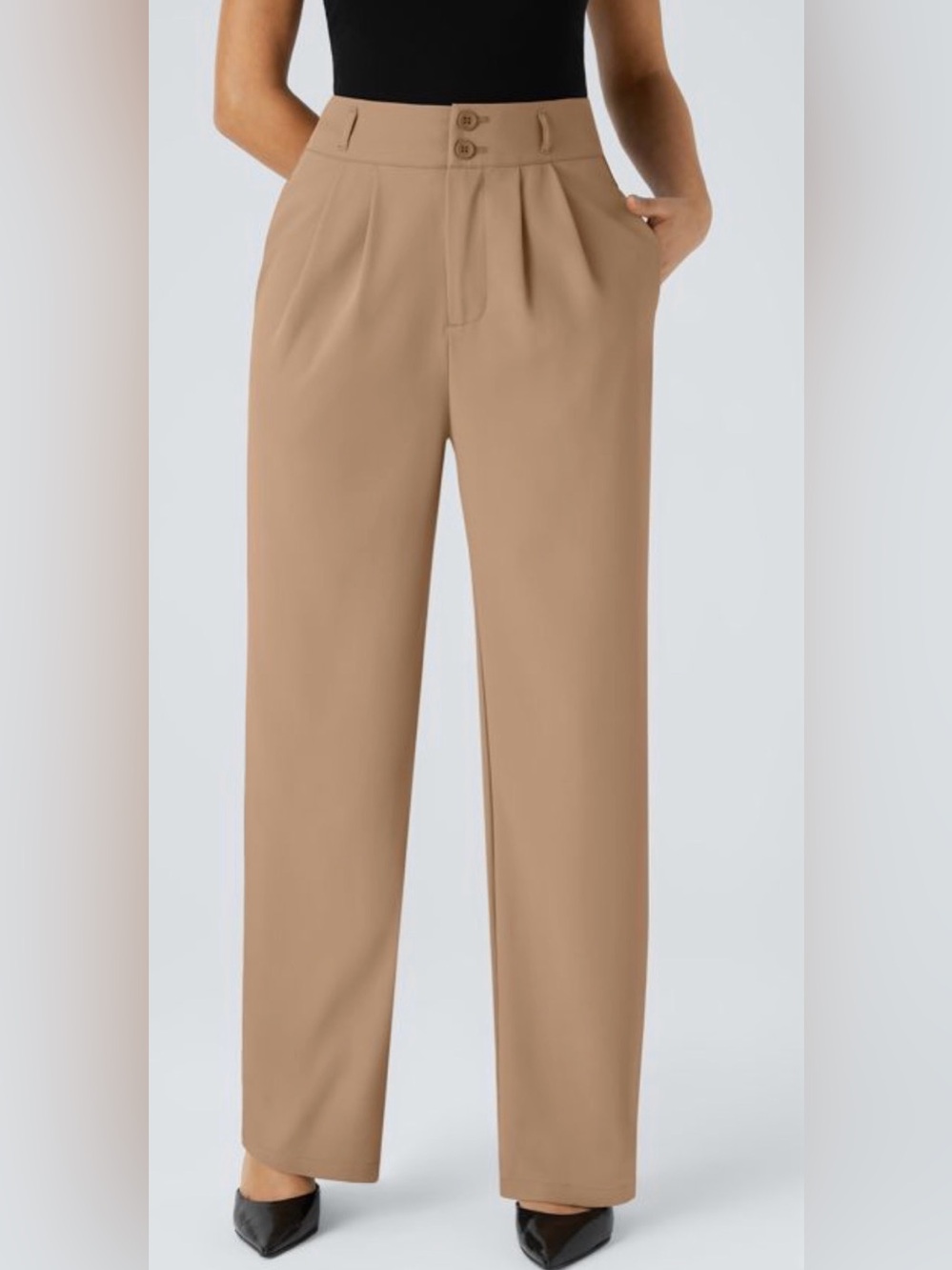 Halara Flex High Waisted Shirred Straight leg Work Pants Extra Small Petite